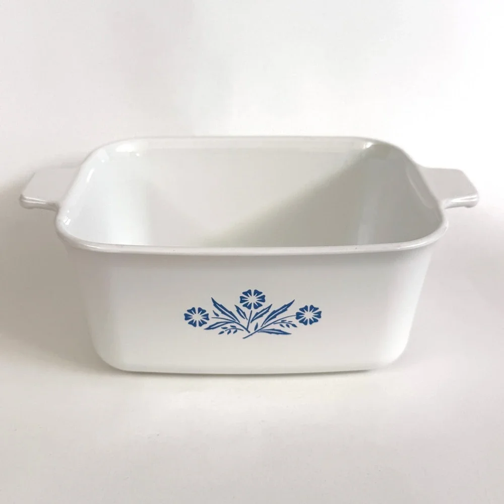 Vintage Corning Ware Blue Cornflower P-4-B 7x5 1/2x3 Loaf Baking Dish USA 1.5 qt